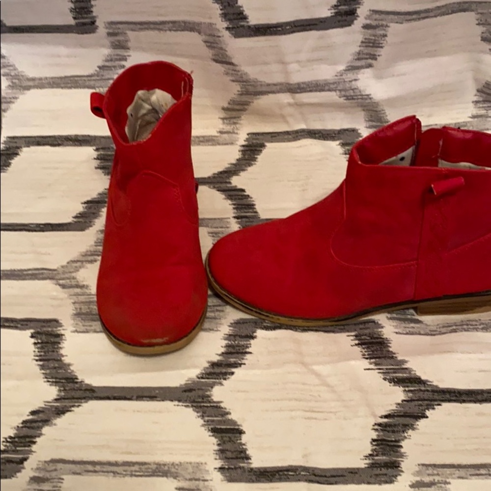 Girls red booties